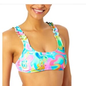 Salt + Cove Blue and Pink Bikini Tropical Swimwear